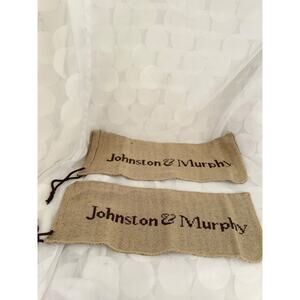 Johnston and Murphy Tan Knit Shoe Dust bags Shoe care polishing buffing drawstri